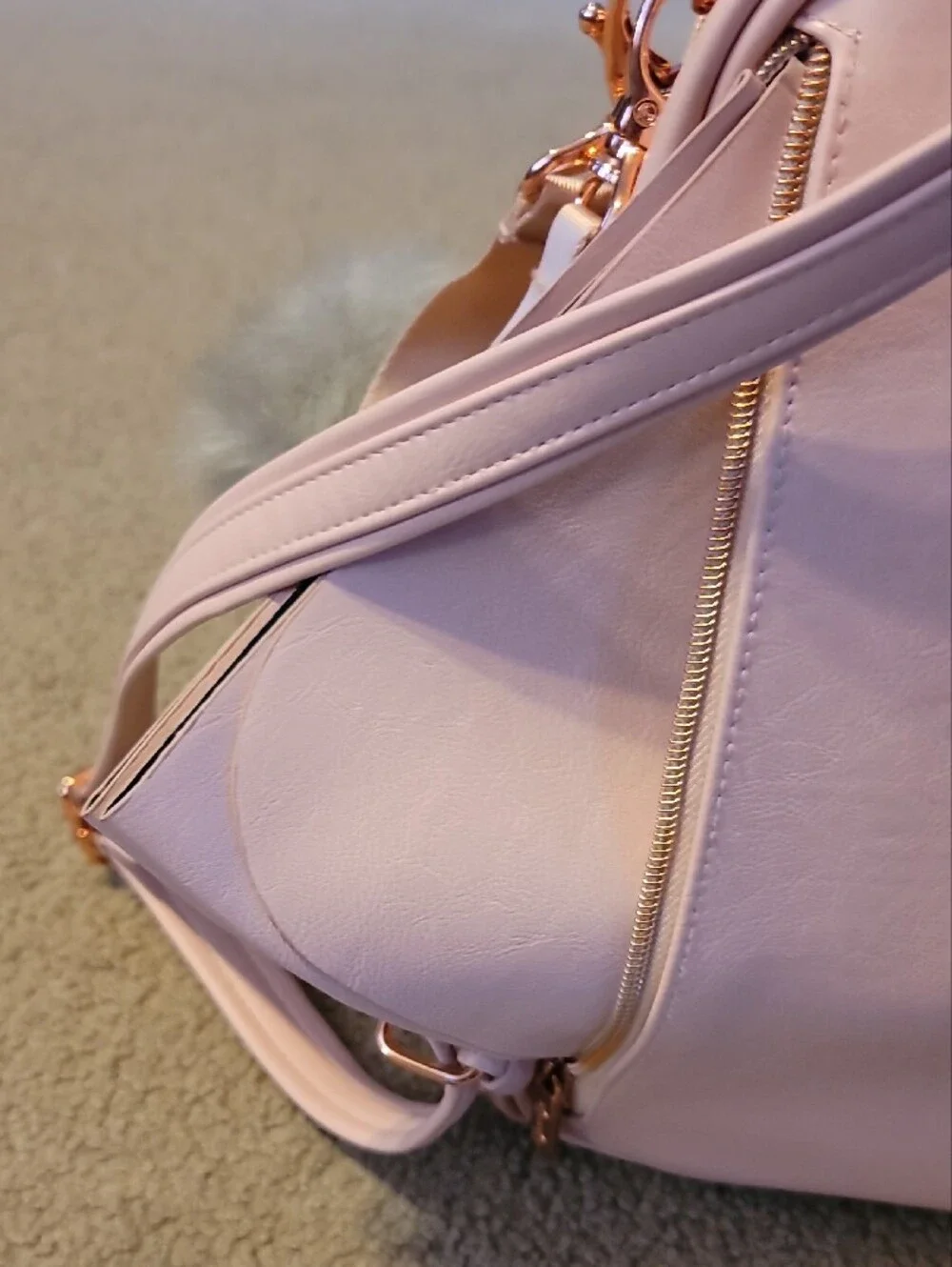 Itzy Ritzy Stylish Pink Mini Backpack W/Stroller Straps & Pouf - HARD TO FIND